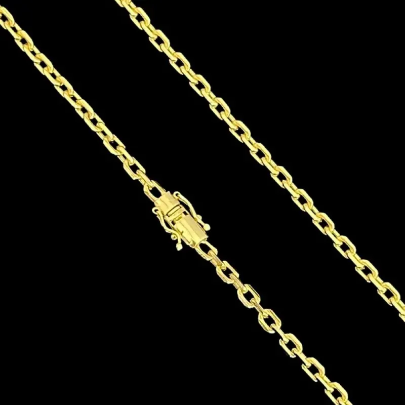 Corrente Cadeado 4mm (joia folheada a ouro)