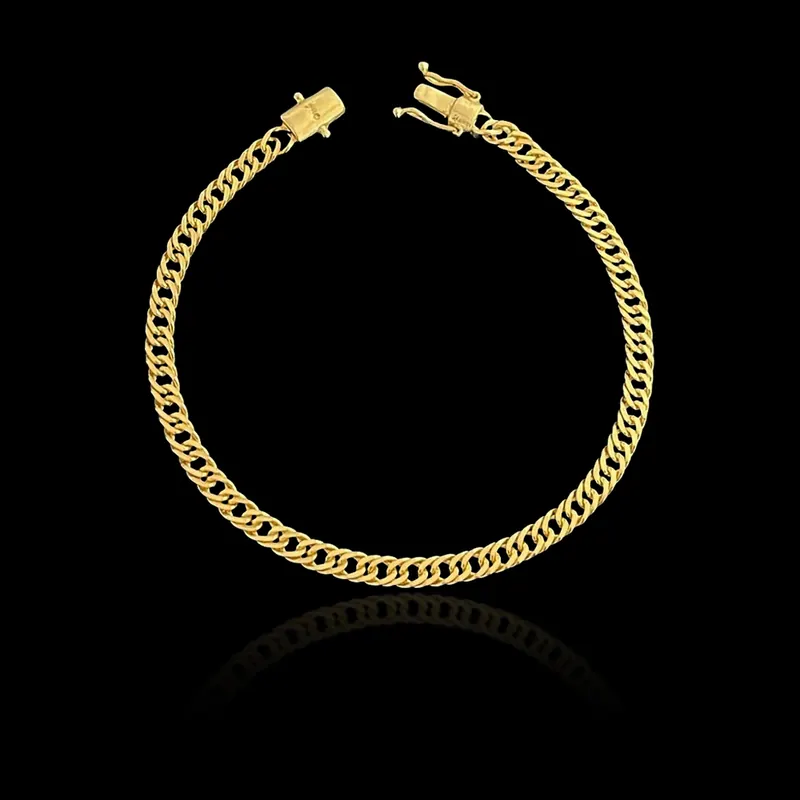 Pulseira Lacraia 4mm 21cm (joia folheada a ouro)